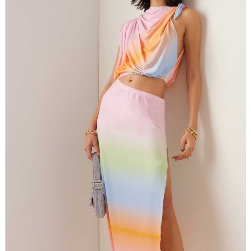 SIEDRÉS
Safiya Draped Cutout Jersey Midi Dress